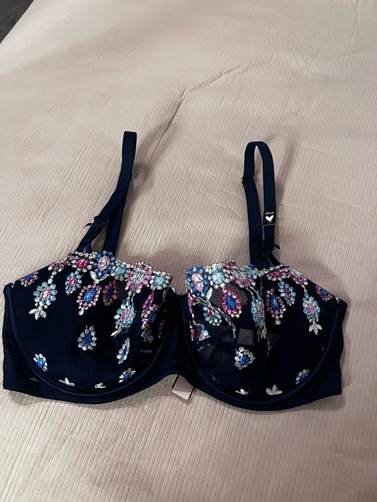 Victoria's Secret Other - Victoria’s Secret Navy Embroidered Balconette Bra - Women Intimates